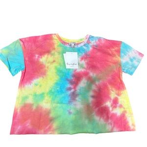 Watercolor Tie Dye T-shirt | Love, fire size L